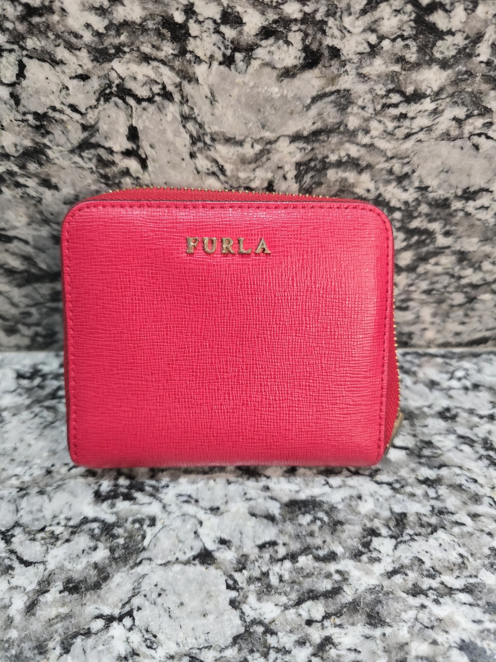 EUC Furla Red Babylon Zip Around Compact Wallet - NO CALL-OUTS